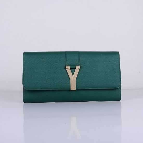 Replica Yves Saint Laurent Lady Genuine Leather Purse Green 39321